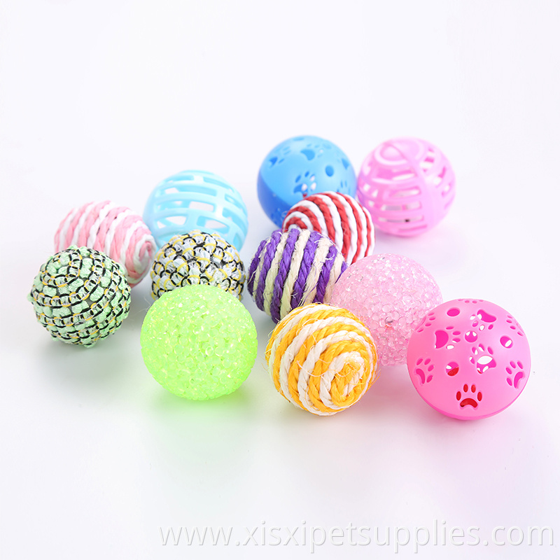 Cat Interactive Balls Toys Cat Toys Play Chewing Rattle Scratch Catch Pet Kitten Cat Exrecise Toy Balls pack